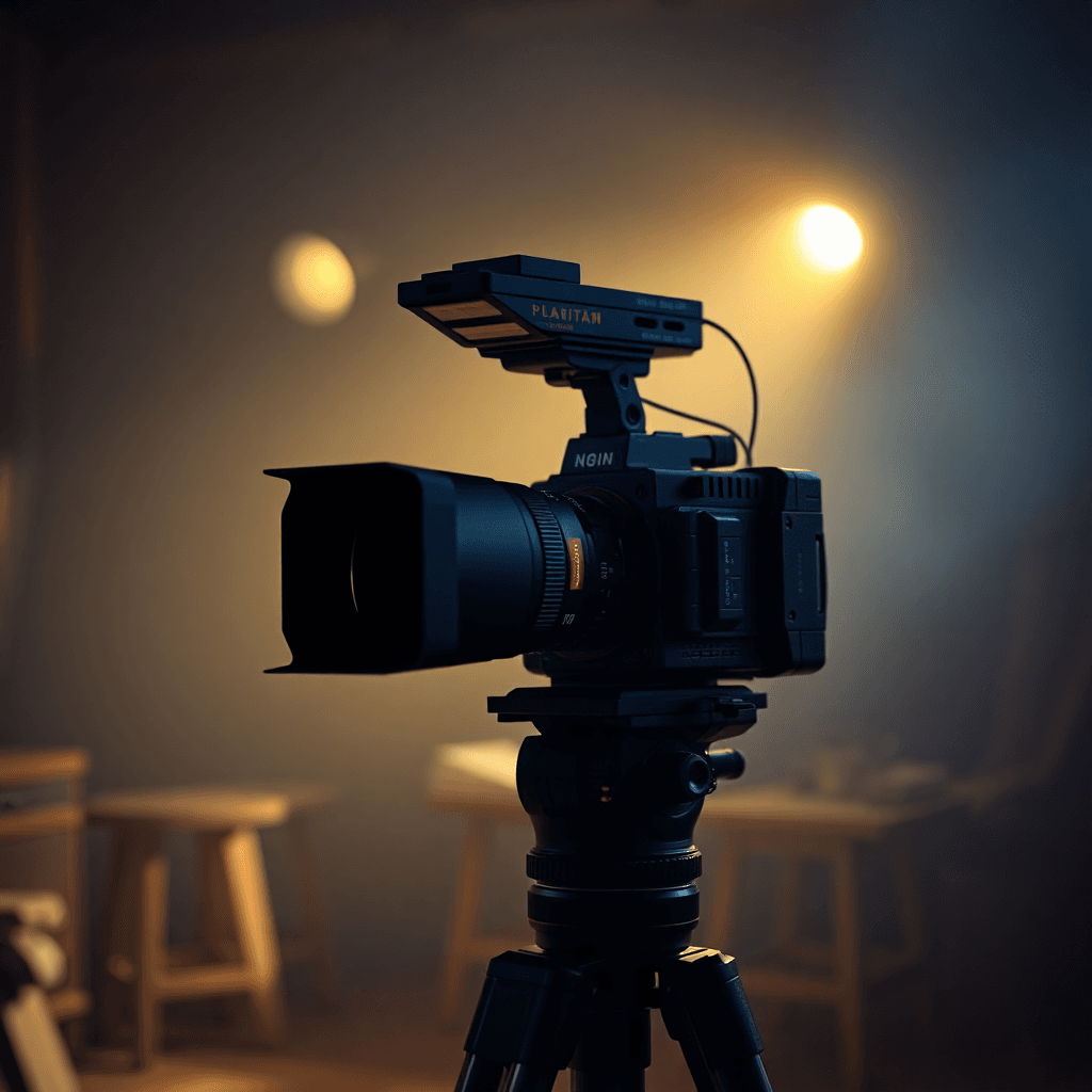 cinematic book trailer production, film camera, dramatic lighting, movie-style book promotion